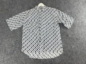 Vintage Sostanza Shirt Mens Medium Paisley White Blue Button Up Relax Fit N308